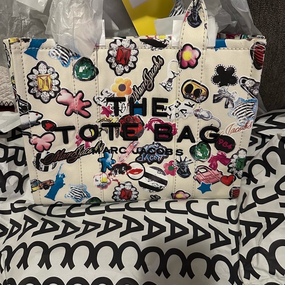 Marc Jacobs The Stickers Canvas Medium Tote Bag